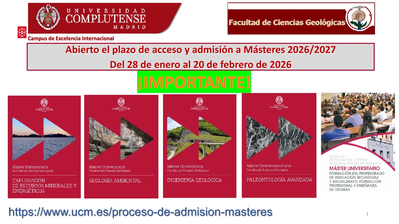 Primer plazo de admisión a Máster 26/27